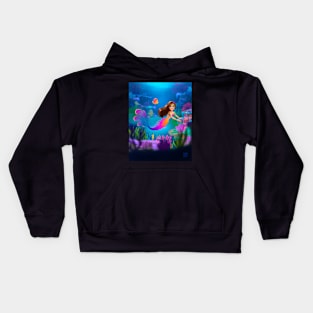 Tropical Coral Reef Mermaid Kids Hoodie